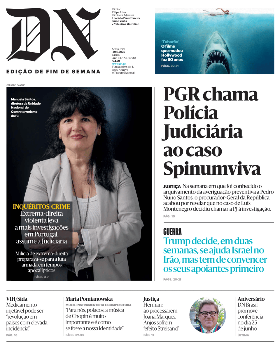 Prima-pagina-Diario de Noticias-edizione-di-oggi-20250620